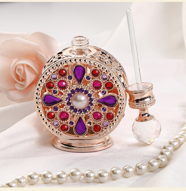12ml metal empty essential oil perfume bottle glass split bottle
