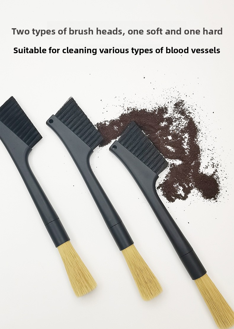 Coffee Machine Dual-Head Detachable Soft Bristle Cleaning Brush