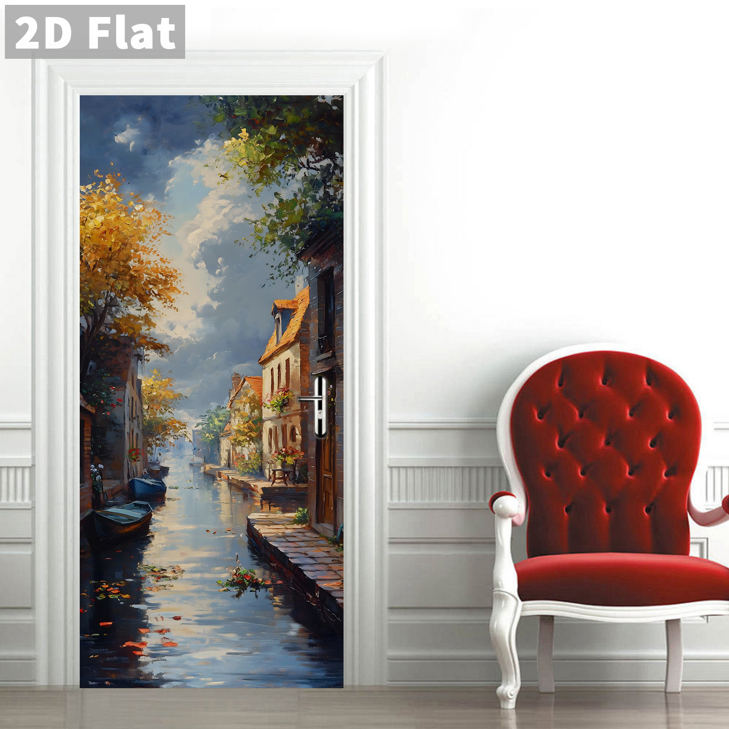 Creative Wooden Door Refurbished Door Stickers Wall Stickers
