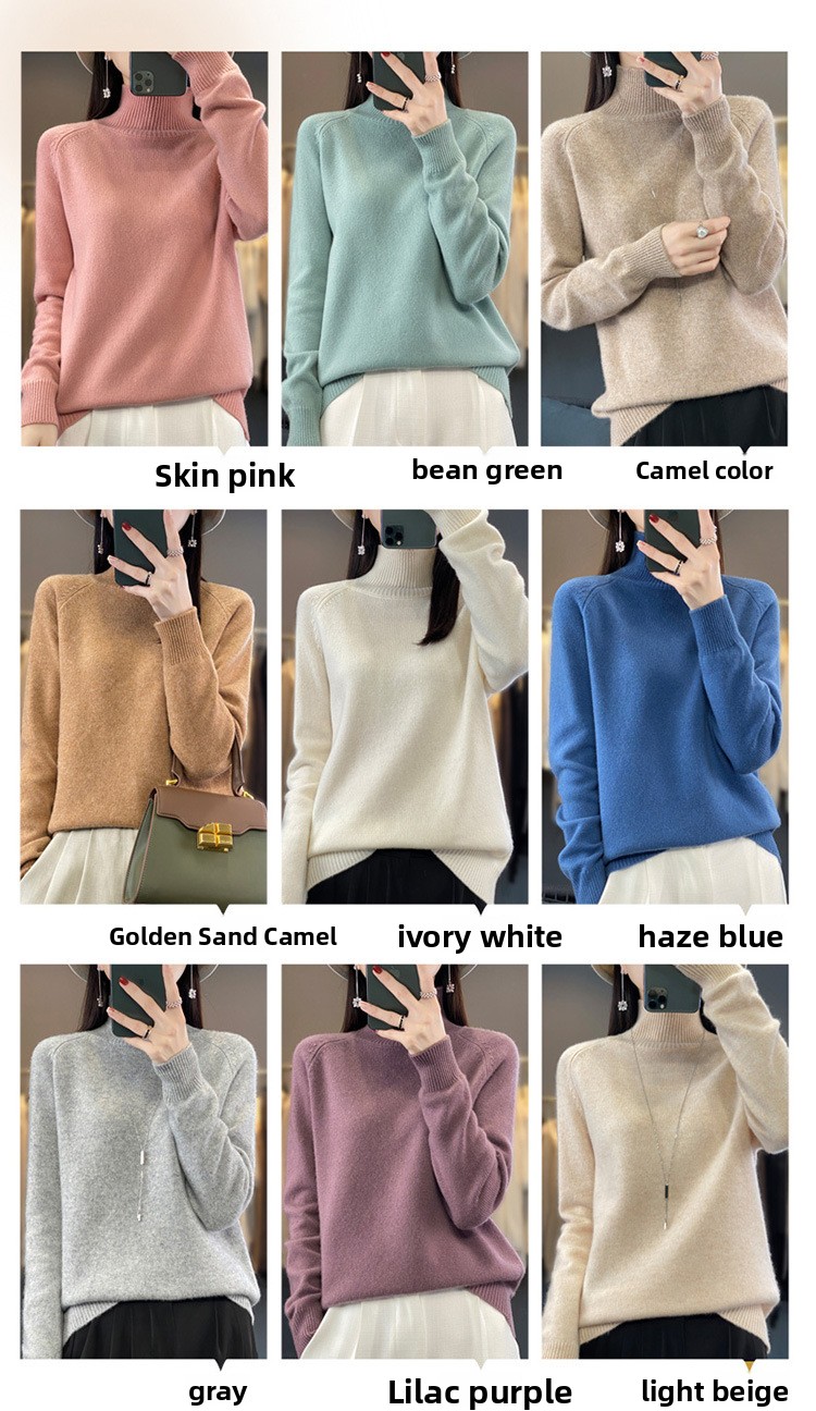 Solid Color Pullover Knit Sweater for Women Long Sleeve Loose Fit Viscose Soft Top
