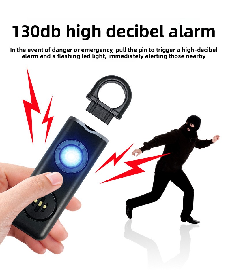 Electronic anti-wolf artifact integrated charging personal alarm