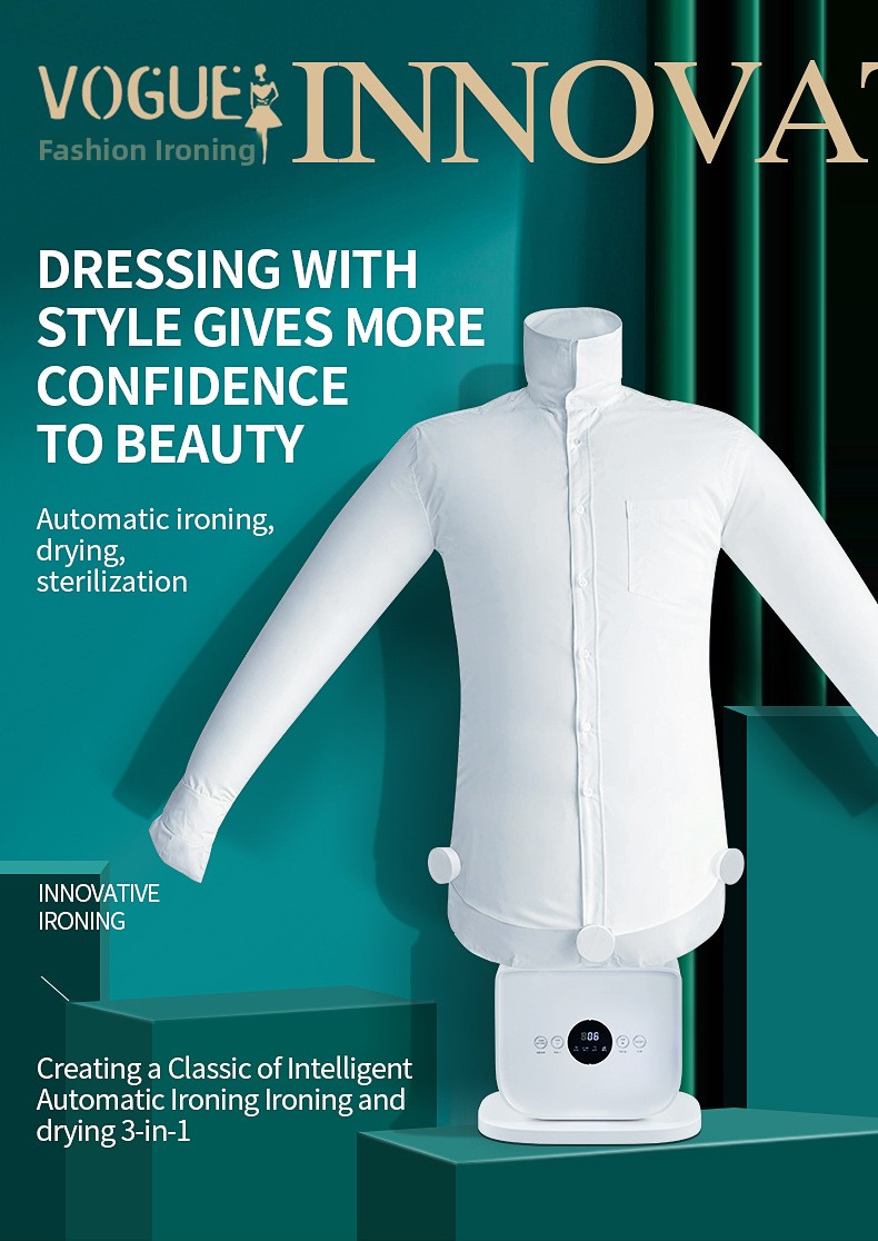 Fully Automatic Humanoid Garment Steamer and Dryer with Multiple Attachments