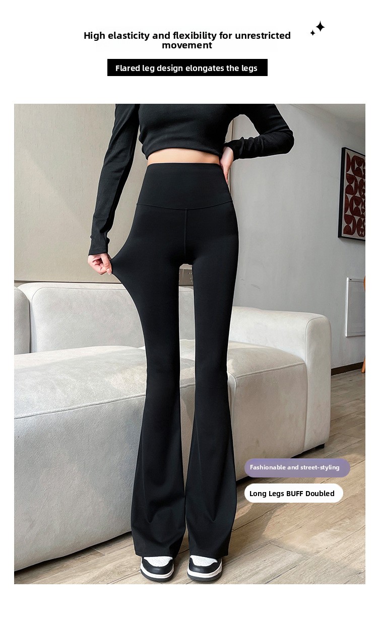 Women's High Waist Micro Flared Pants Slimming Spring Autumn Long Trousers