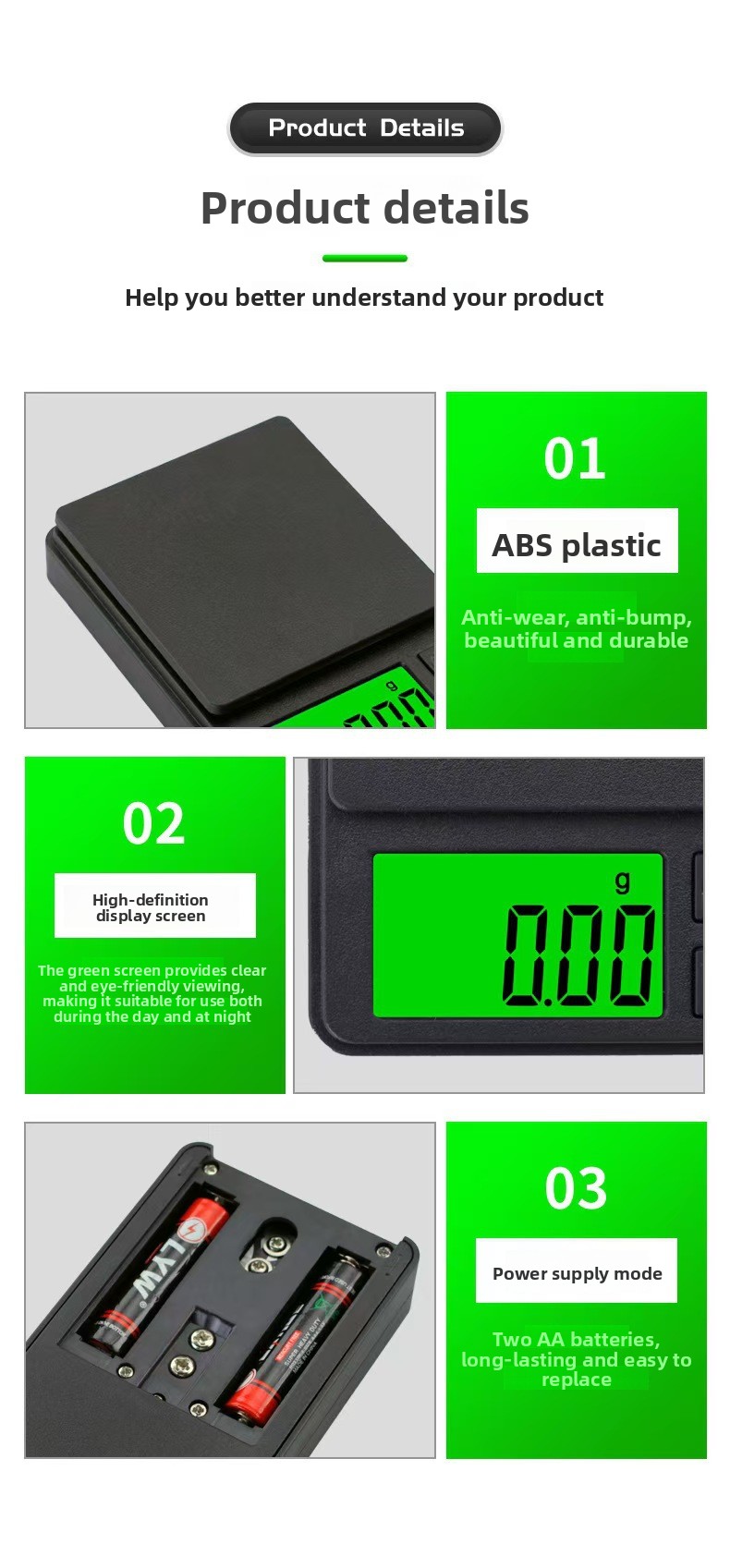 Mini High Precision Digital Pocket Scale 1000g/0.01g LCD Backlight Jewelry Gold Baking Kitchen Weighing Scale