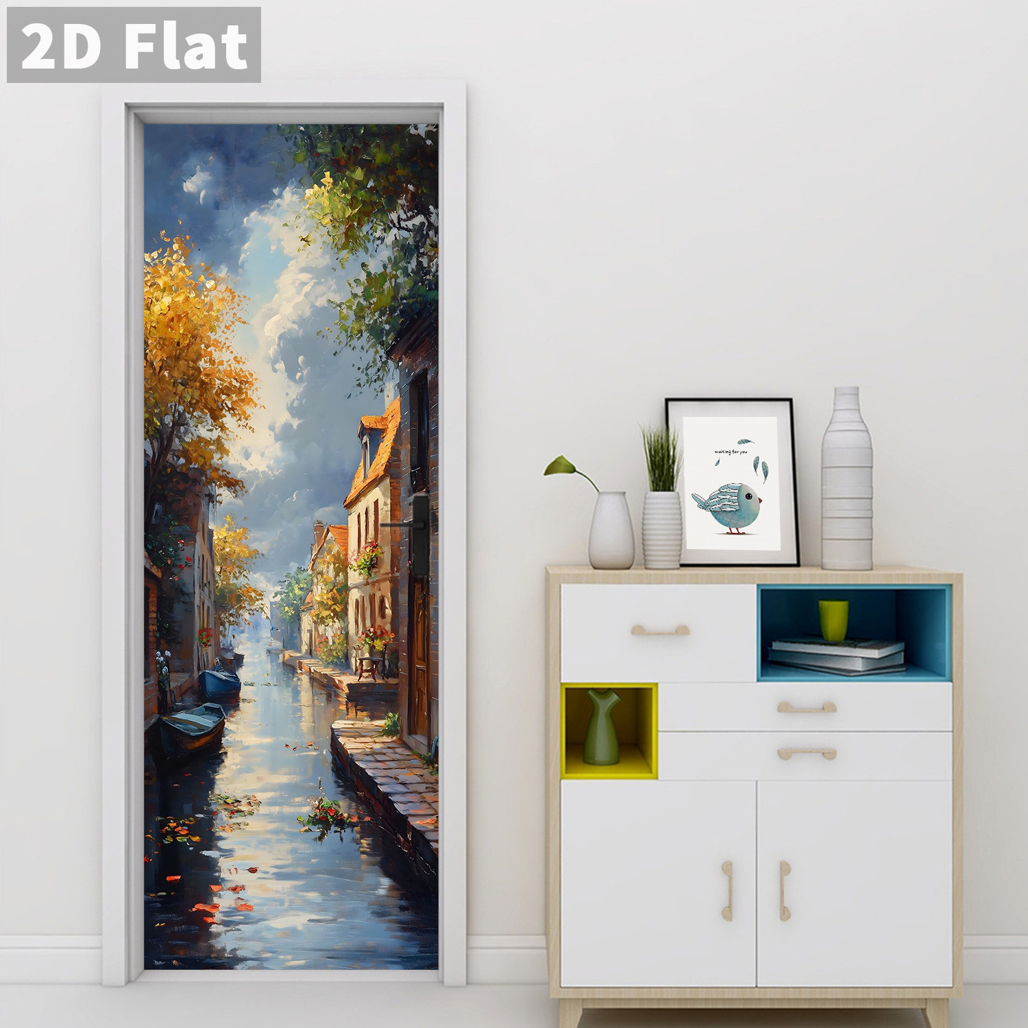 Creative Wooden Door Refurbished Door Stickers Wall Stickers