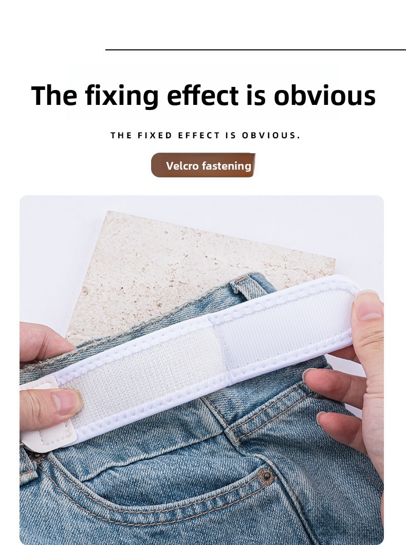 Men's Hook-and-Loop Waist Tightening Belt Without Buckle for Adjustable Comfort