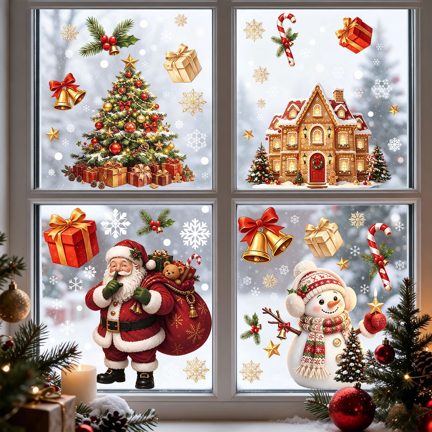 Christmas electrostatic window stickers