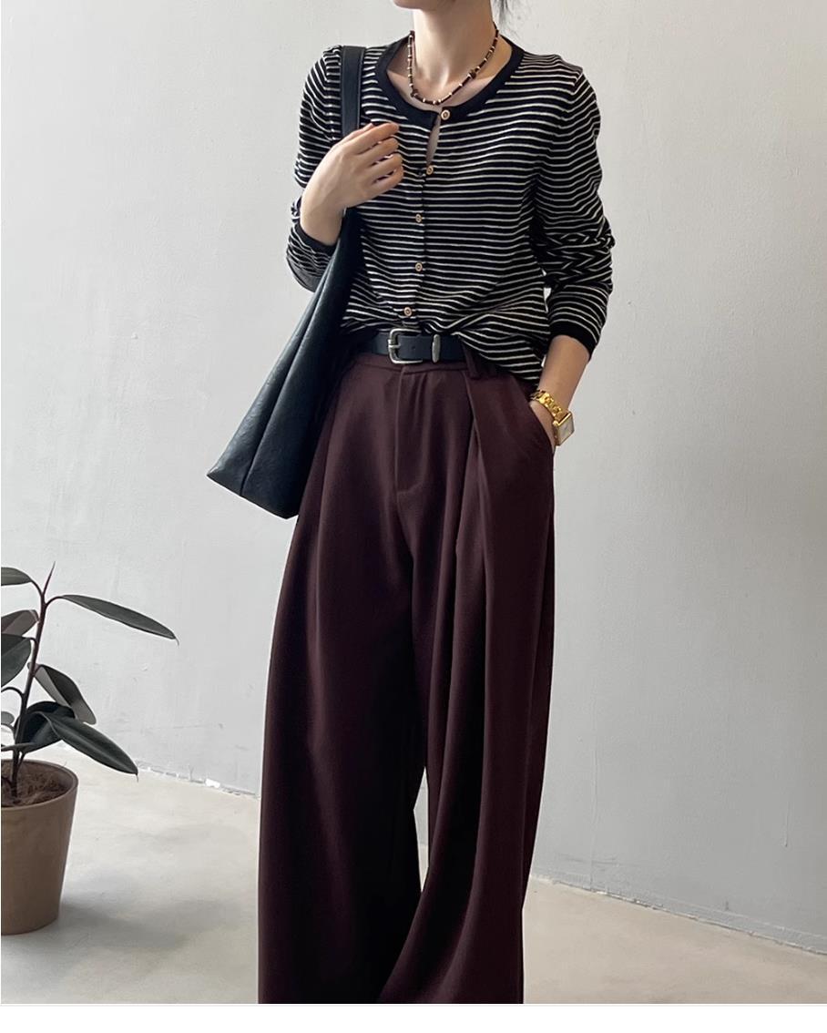 Striped Knitted Cardigan Jacket Women's Spring and Autumn New