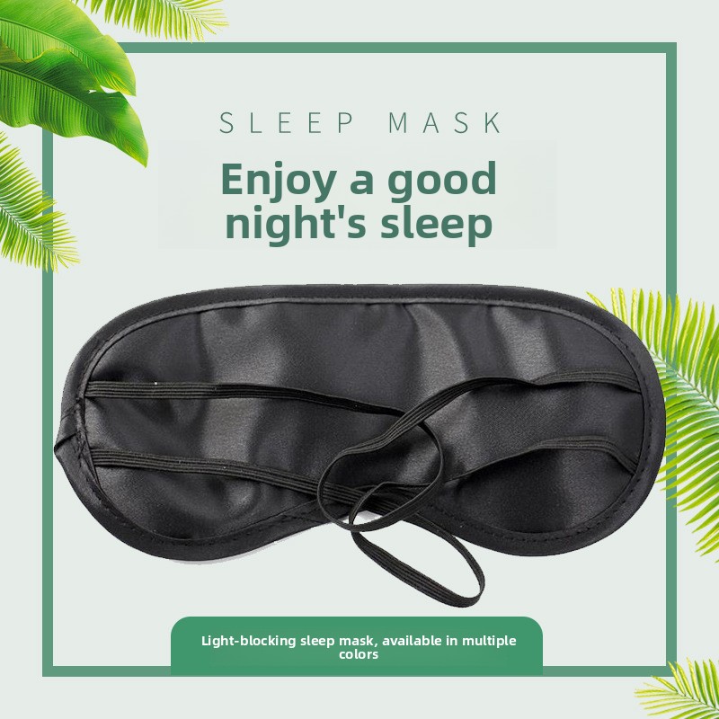 Disposable Polyester Sleep Mask Adjustable Soft Blackout Blindfold for Travel Hotel Nap