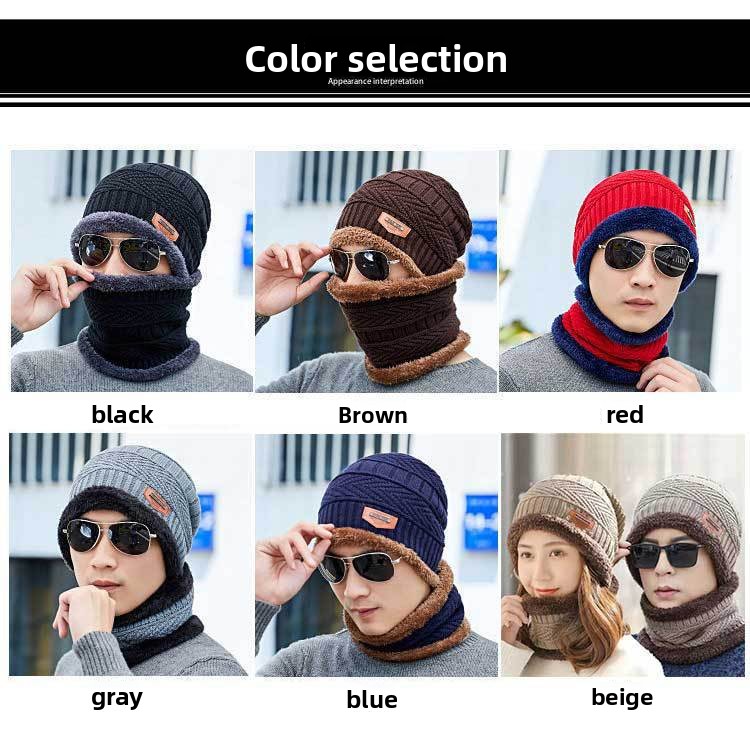 Winter cashmere padded warm wool cap