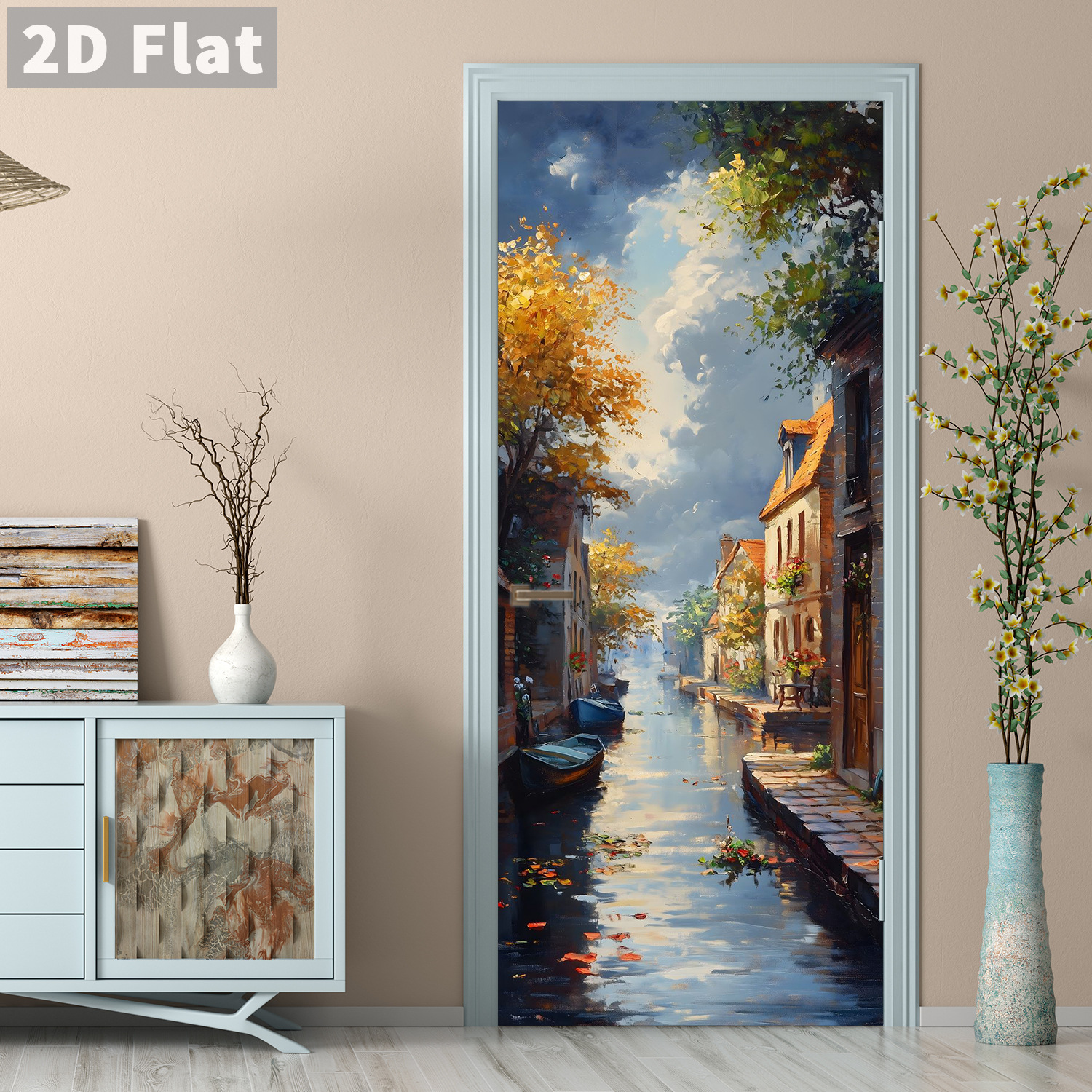 Creative Wooden Door Refurbished Door Stickers Wall Stickers