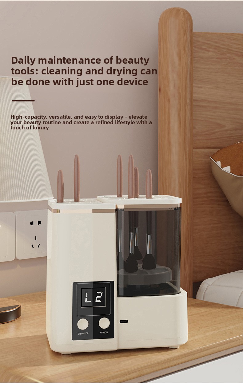 Fully automatic makeup brush cleaner