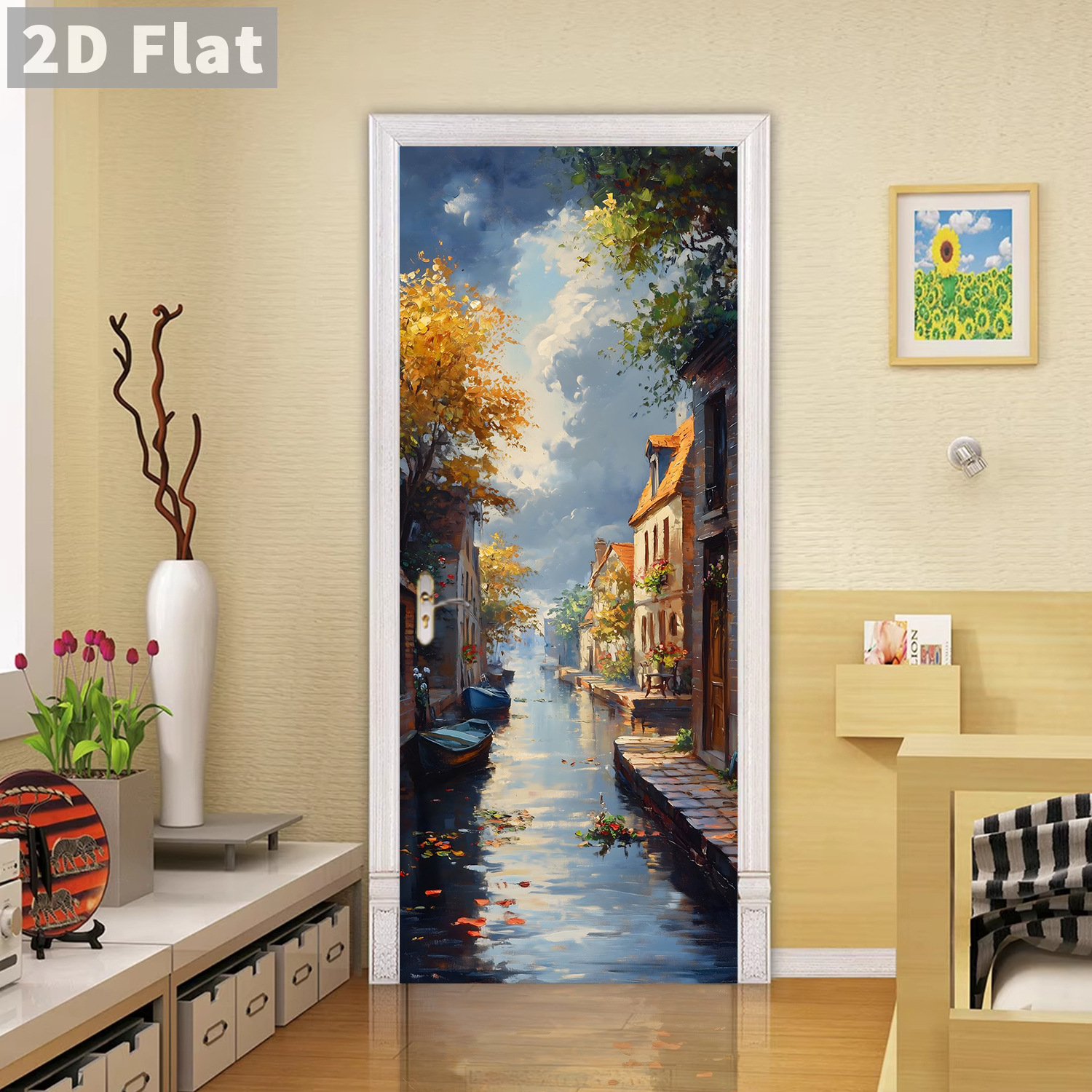 Creative Wooden Door Refurbished Door Stickers Wall Stickers