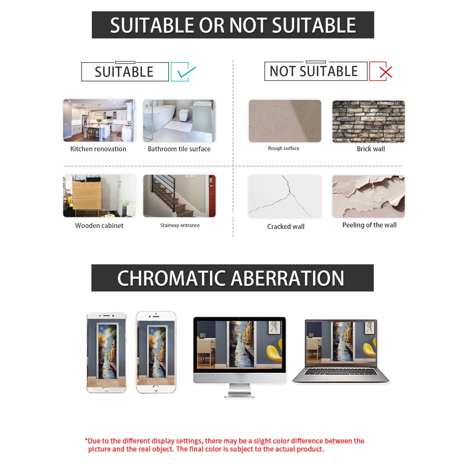 Creative Wooden Door Refurbished Door Stickers Wall Stickers