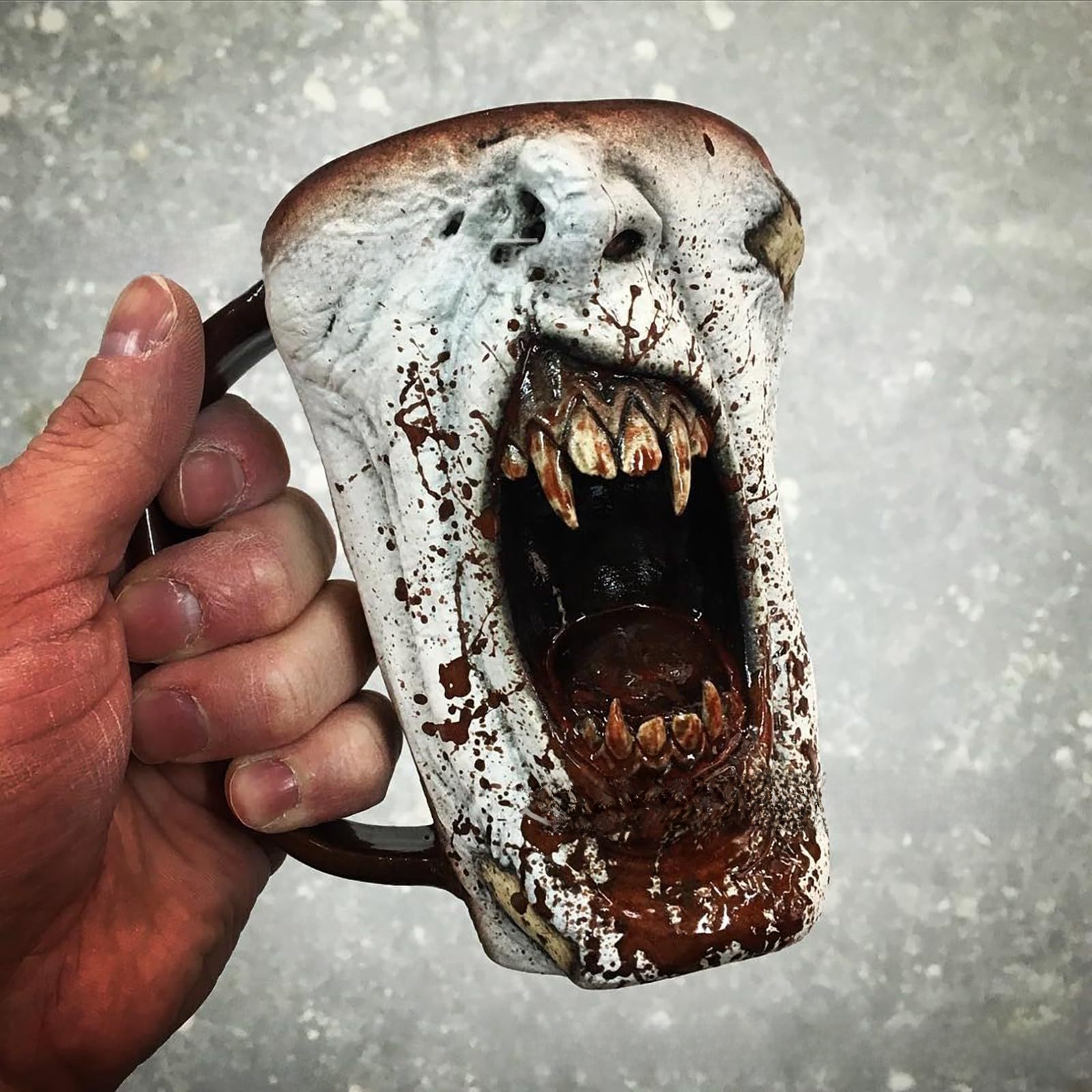 Halloween Horror Handmade Gothic Vampire Half Face Funny Mug