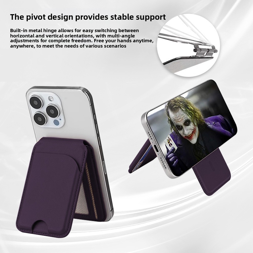 Magnetic leather stand card holder