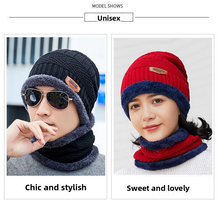 Winter cashmere padded warm wool cap
