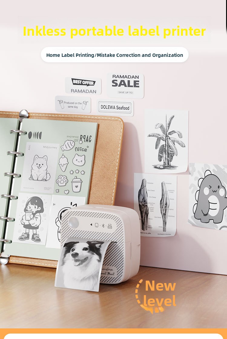 Portable Wireless Bluetooth Thermal Printer for Photo and Label Printing