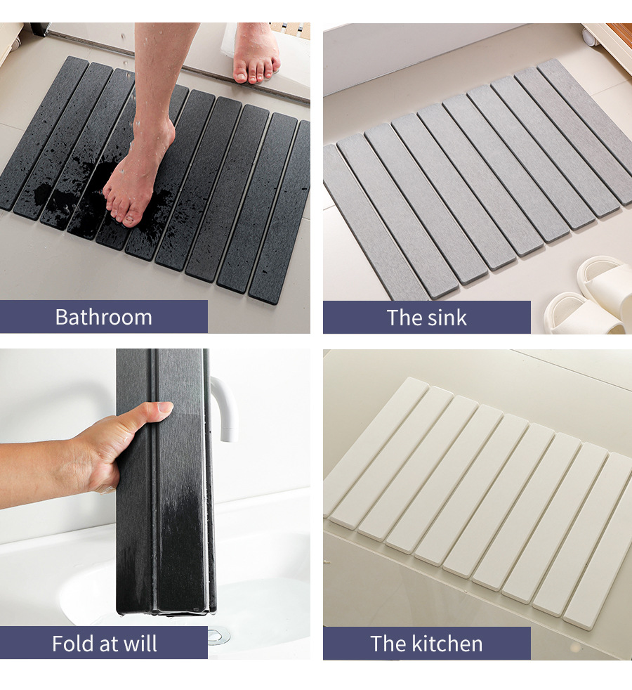Bath Mat Diatomite Bath Mat Non-slip Quick-drying Mat Absorbent Mat