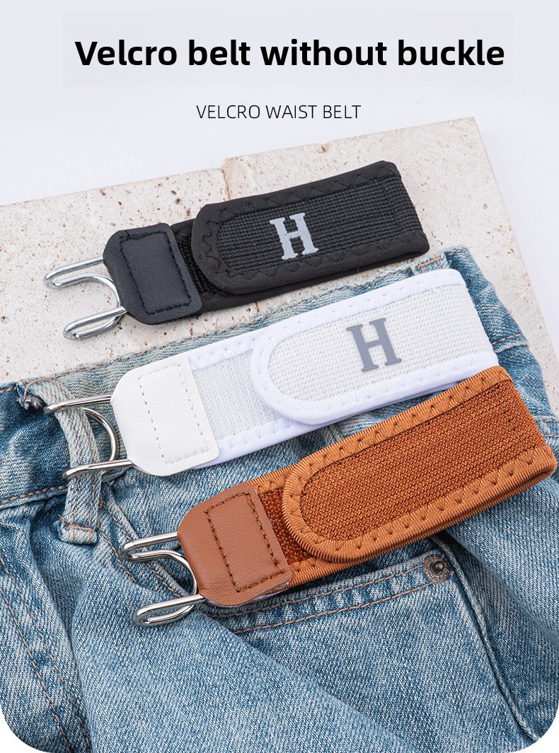 Men's Hook-and-Loop Waist Tightening Belt Without Buckle for Adjustable Comfort