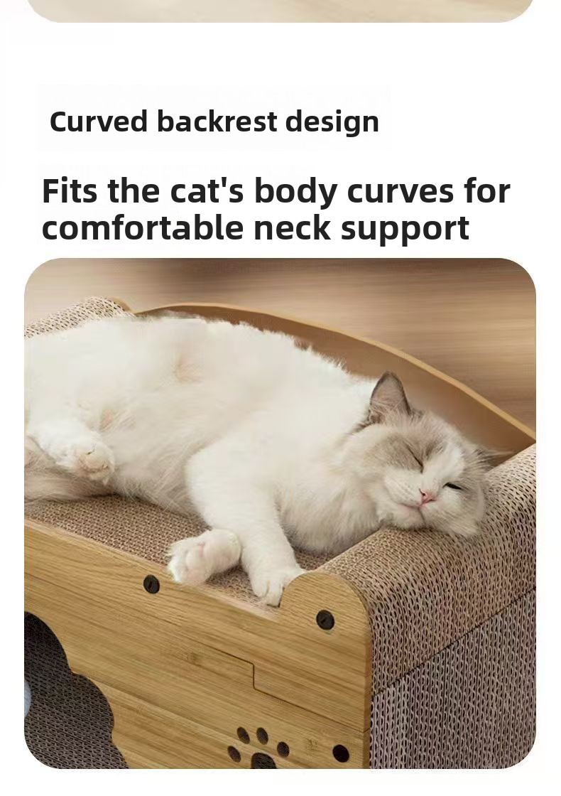 Rascador para gatos con cama y refugio de cartón: imagen adicional