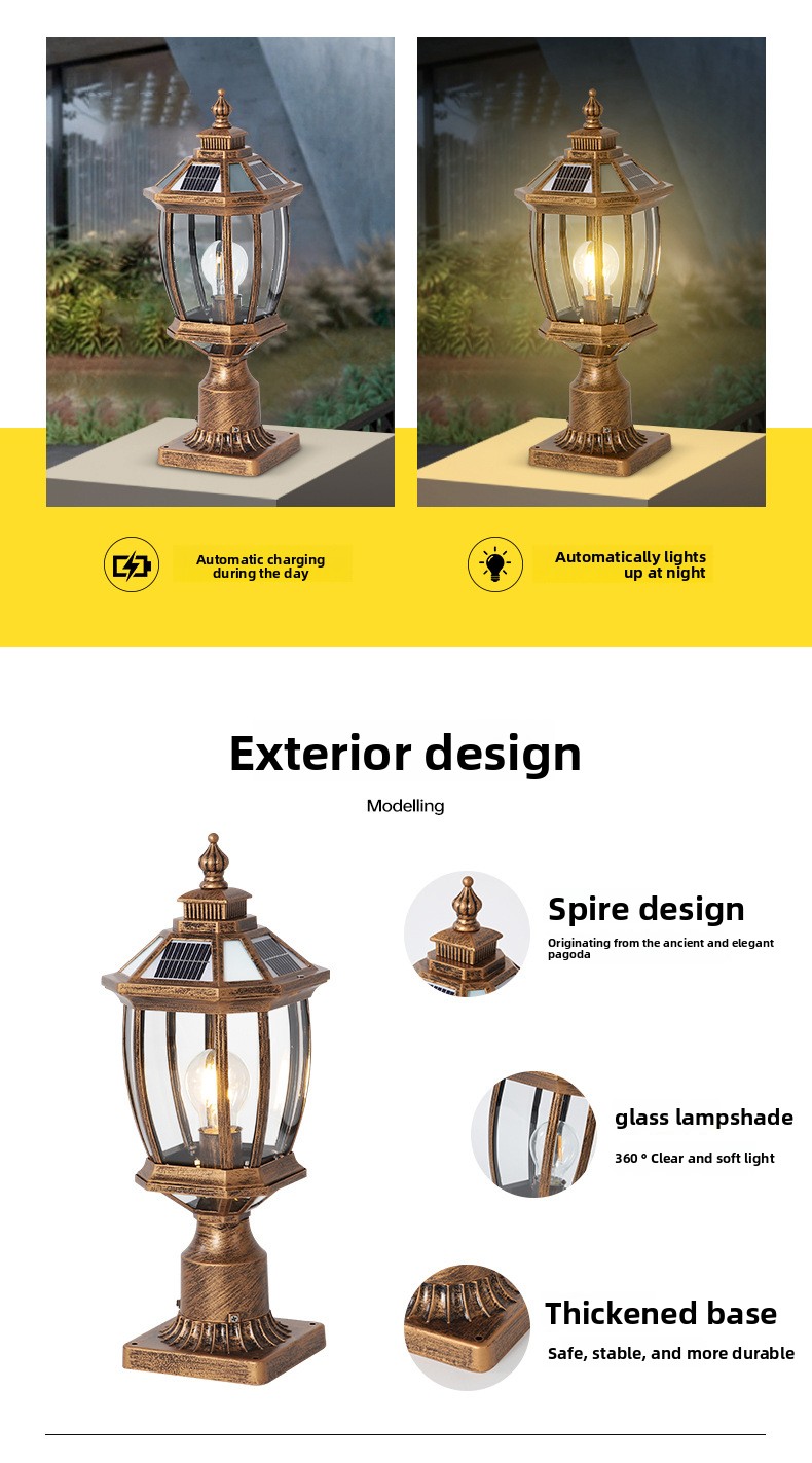 Solar-powered wall light