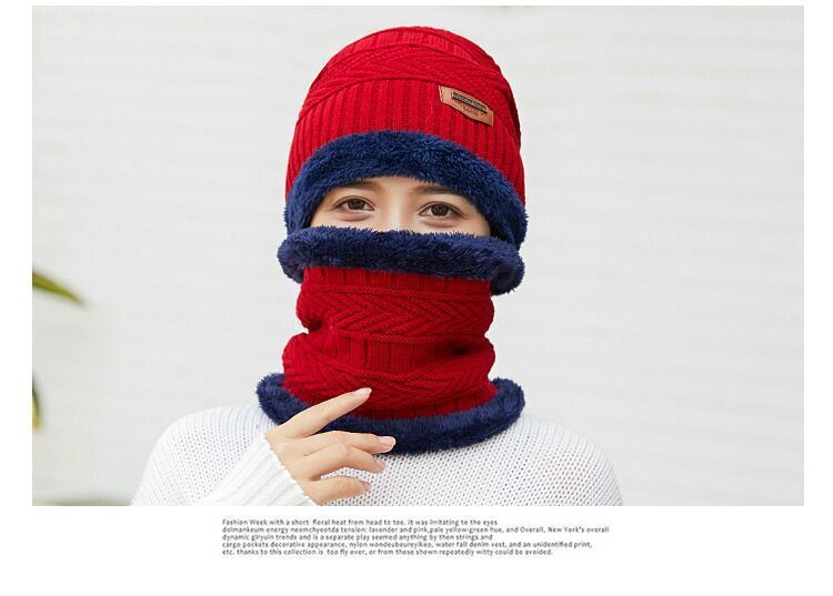 Winter cashmere padded warm wool cap
