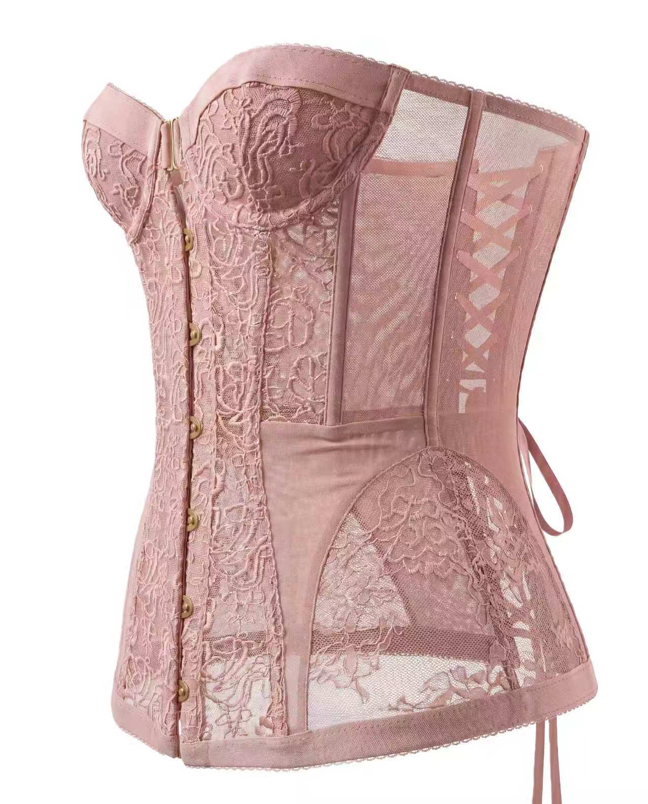 Women's Hollow Out Lace Strapless Slim Fit Corset Top