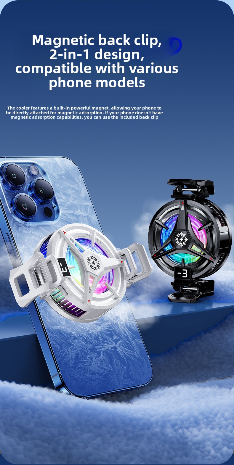 Semiconductor Magnetic Phone Cooler with Digital Display