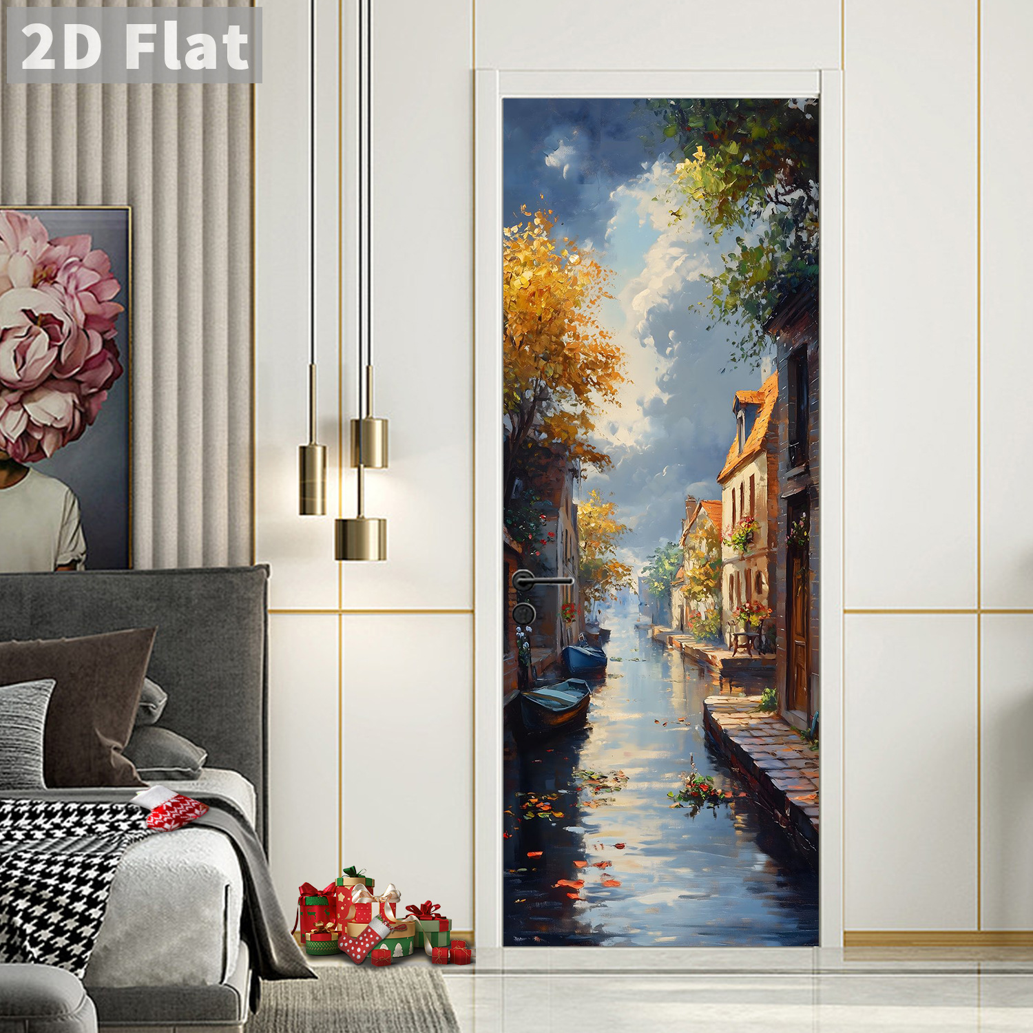 Creative Wooden Door Refurbished Door Stickers Wall Stickers
