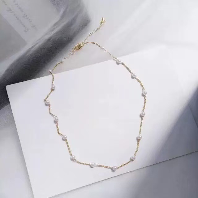 Women?s Vintage Pearl Pendant Clavicle Chain Necklace