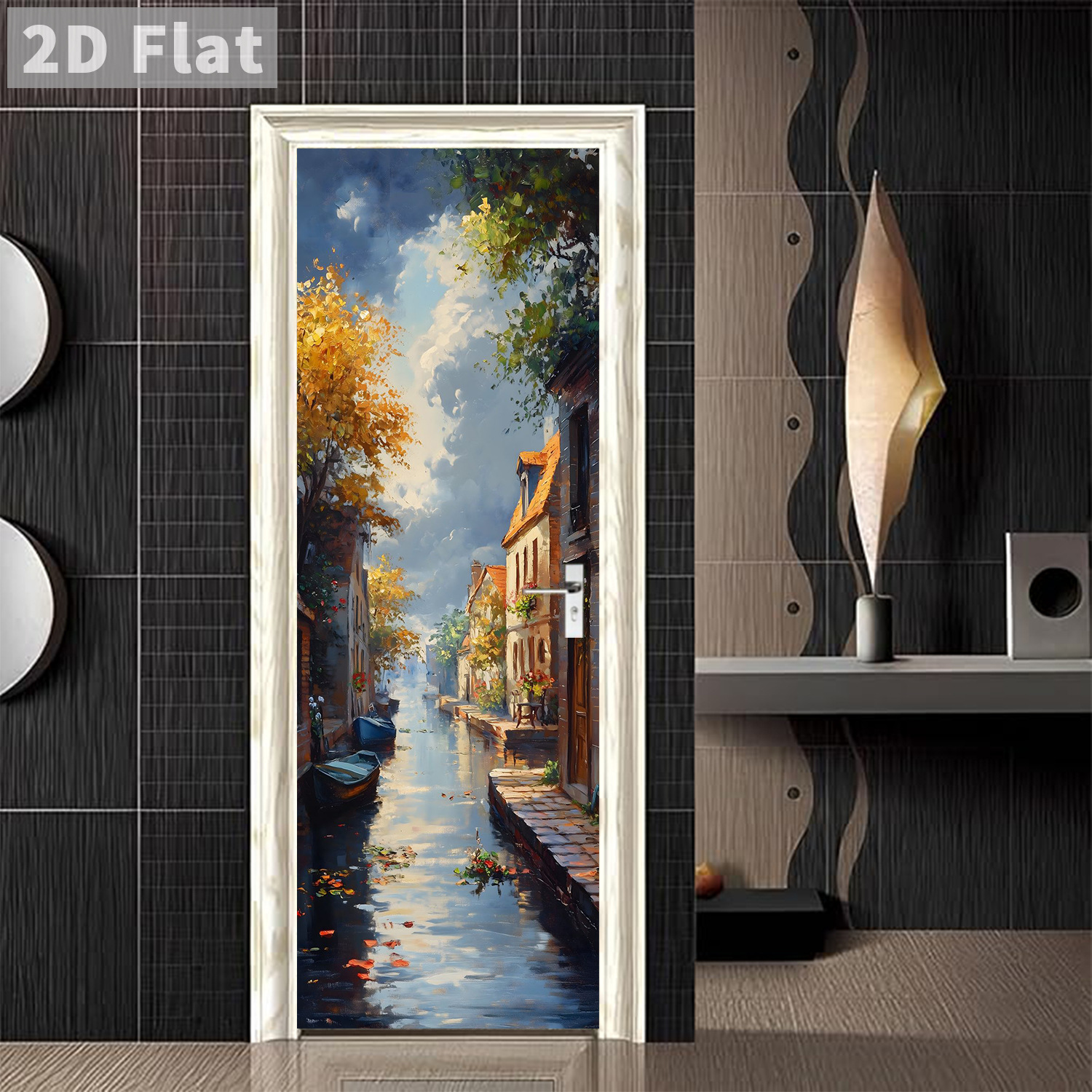 Creative Wooden Door Refurbished Door Stickers Wall Stickers