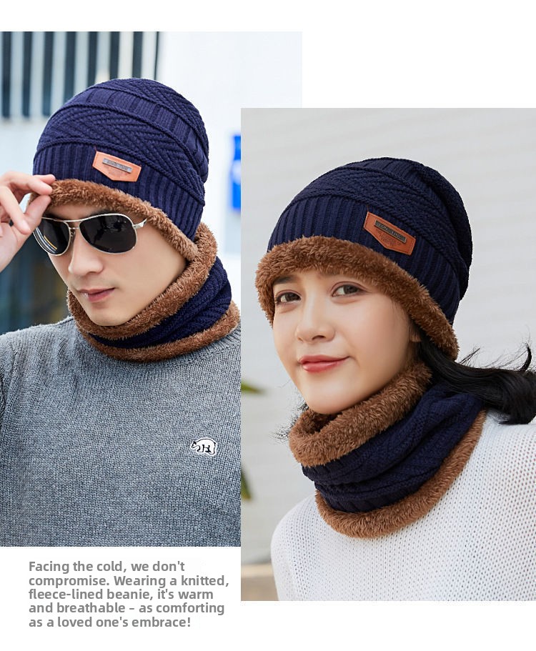 Winter cashmere padded warm wool cap