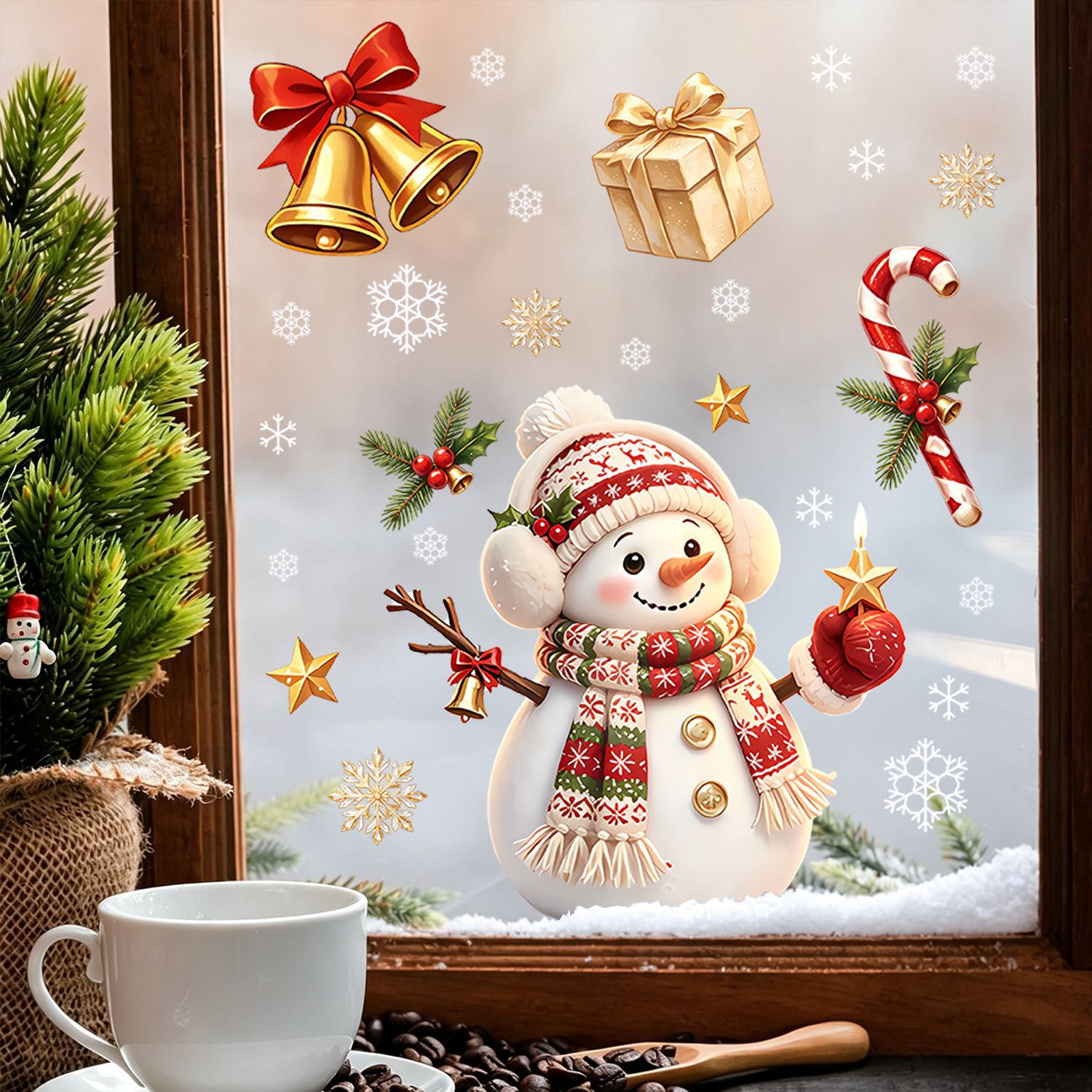 Christmas electrostatic window stickers