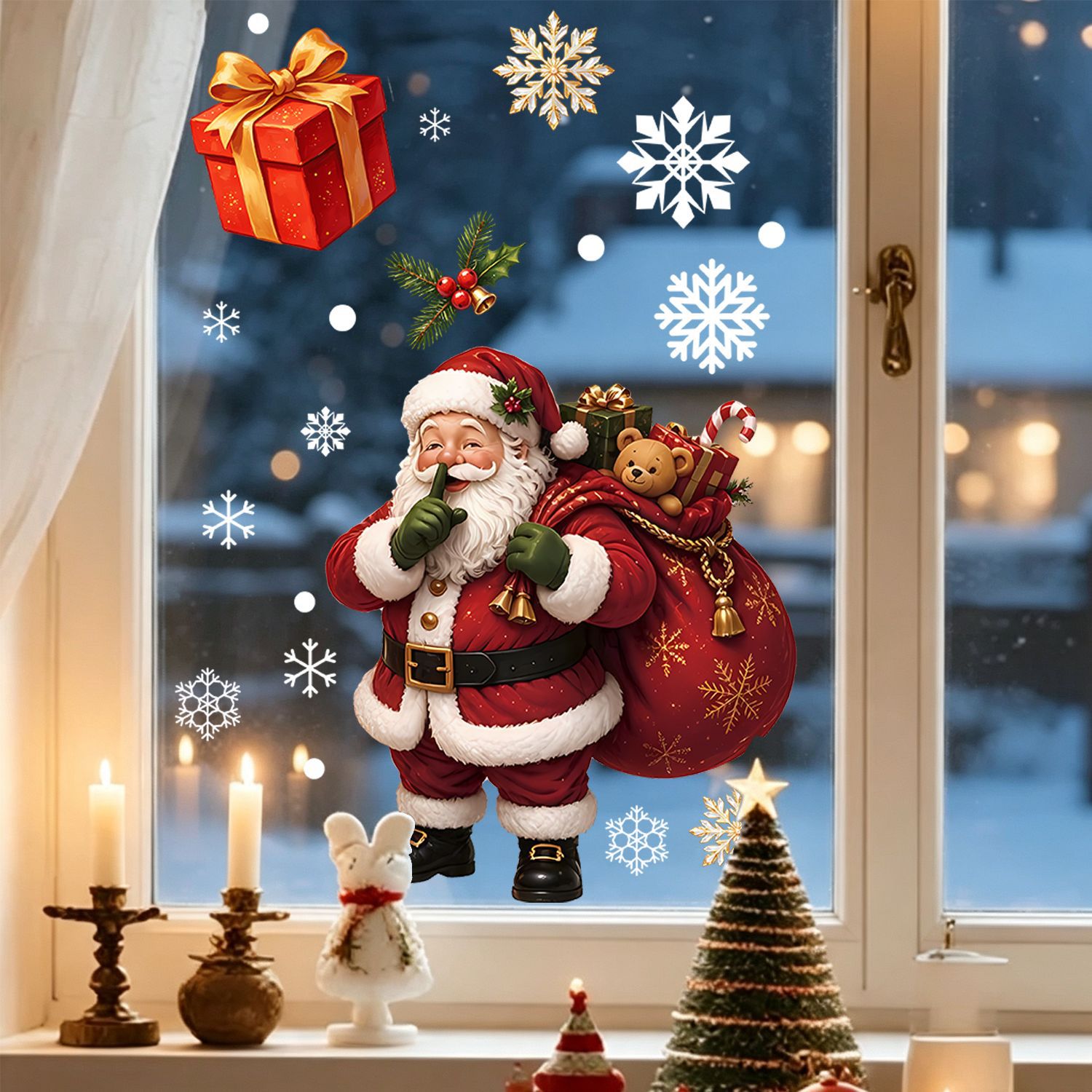 Christmas electrostatic window stickers