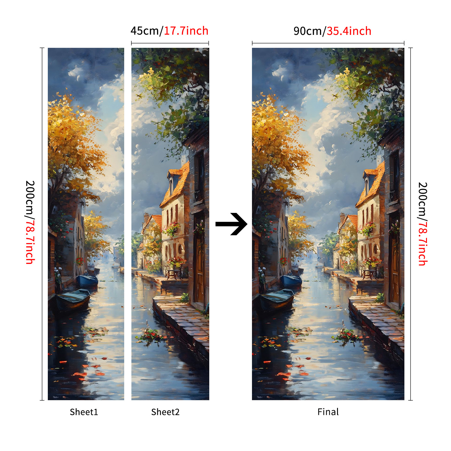 Creative Wooden Door Refurbished Door Stickers Wall Stickers
