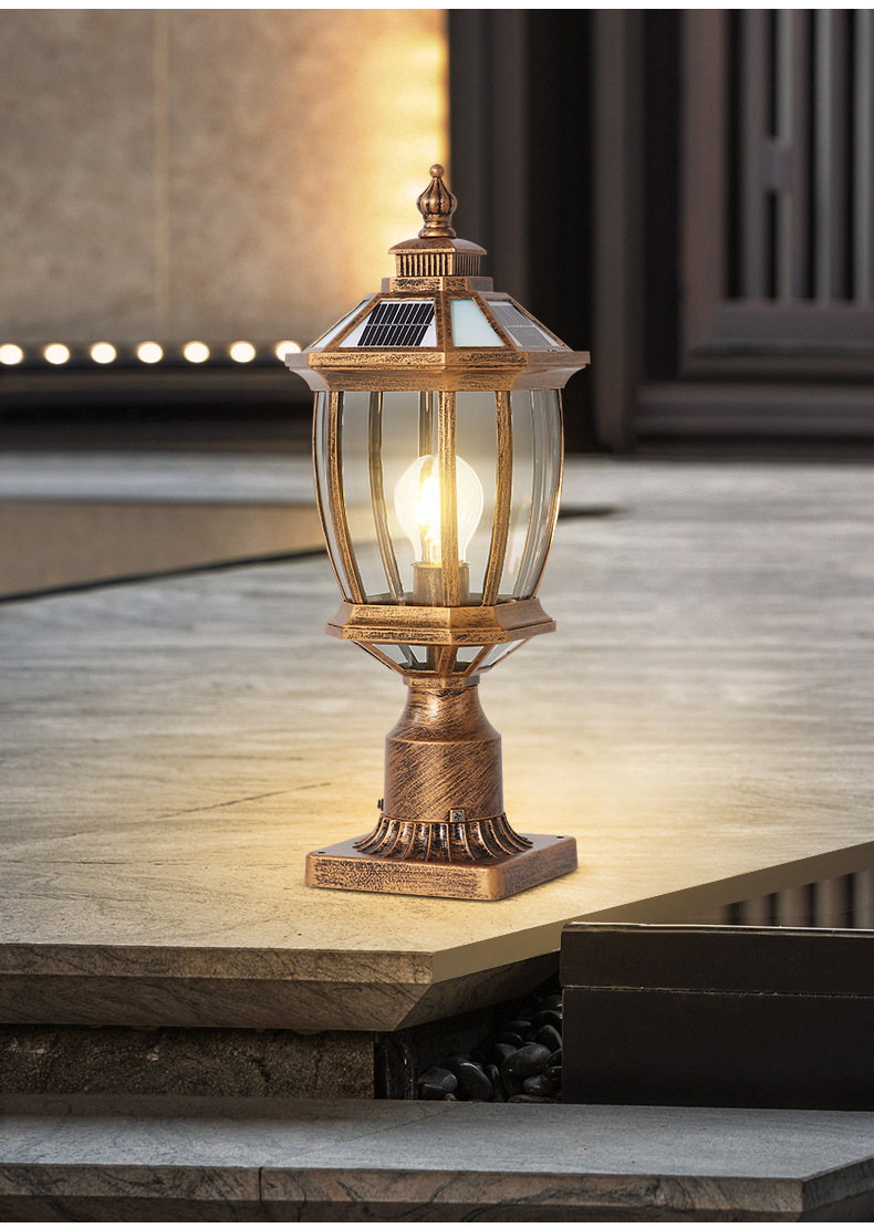 Solar-powered wall light