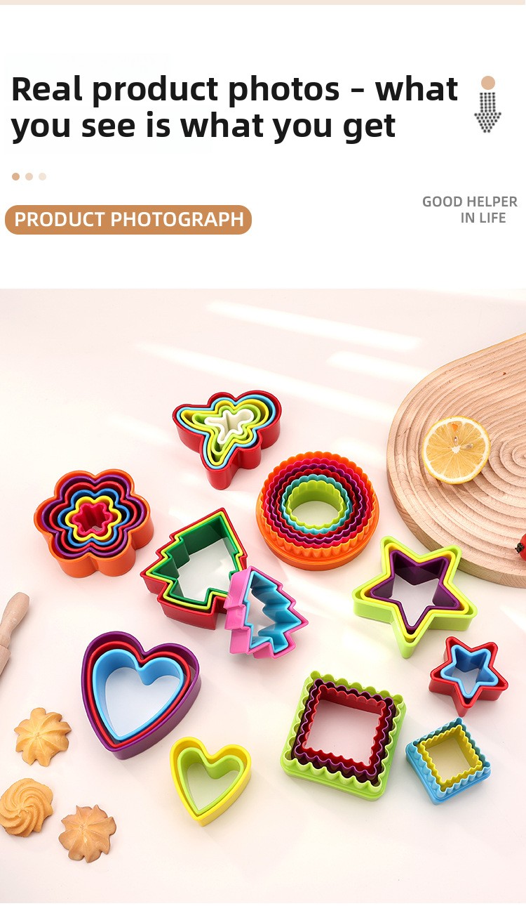 Colored plastic cookie cutter mold
