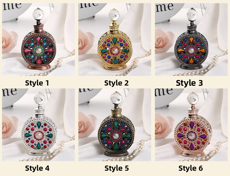 12ml metal empty essential oil perfume bottle glass split bottle