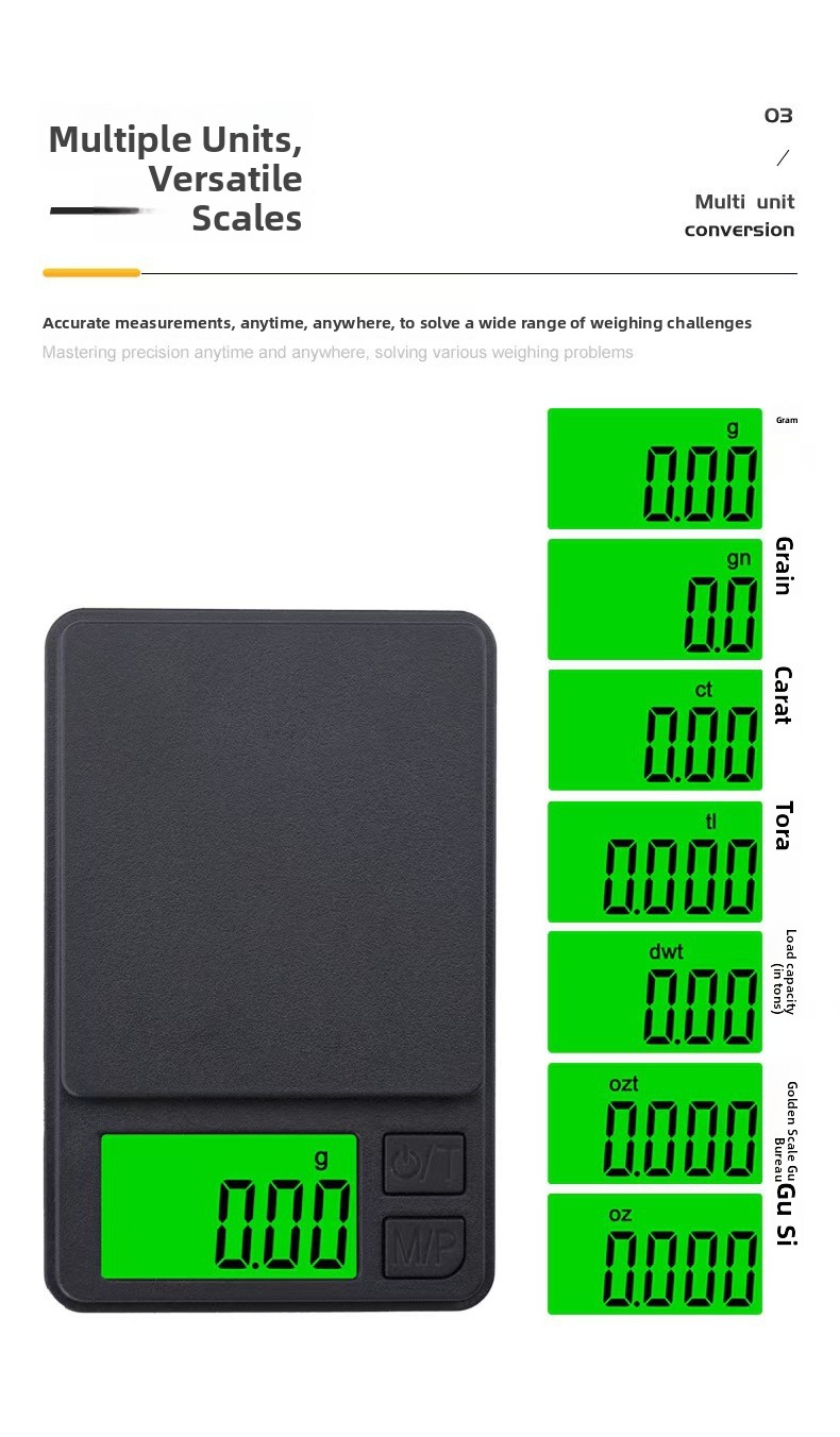Mini High Precision Digital Pocket Scale 1000g/0.01g LCD Backlight Jewelry Gold Baking Kitchen Weighing Scale