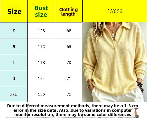 Women's Solid Color Long Sleeve Button-Down Knit Shirt