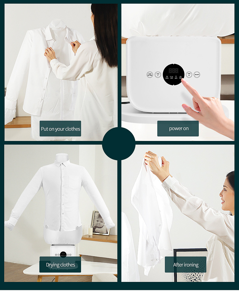 Fully Automatic Humanoid Garment Steamer and Dryer with Multiple Attachments