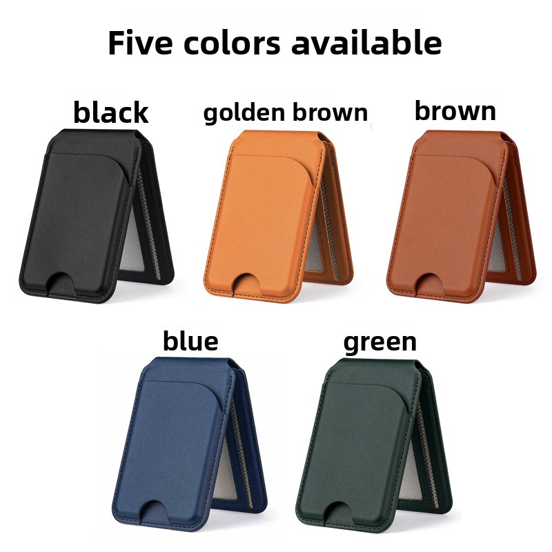 Magnetic leather stand card holder