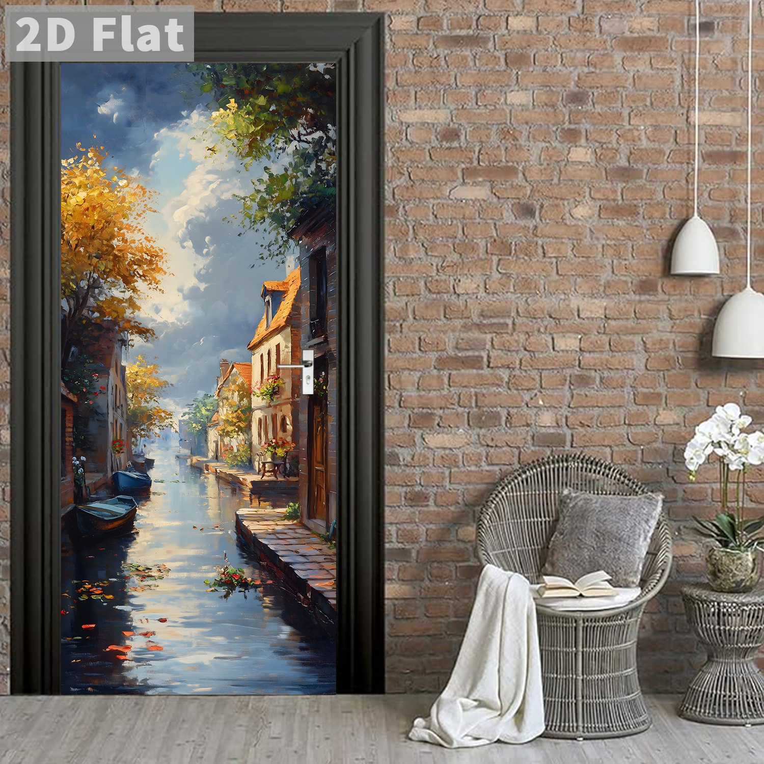 Creative Wooden Door Refurbished Door Stickers Wall Stickers