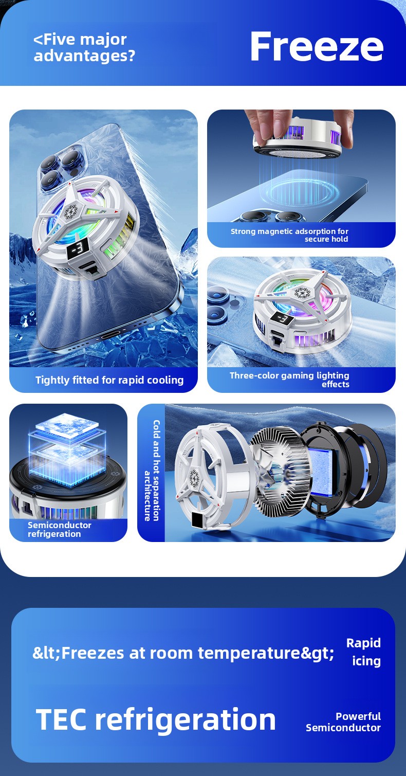 Semiconductor Magnetic Phone Cooler with Digital Display