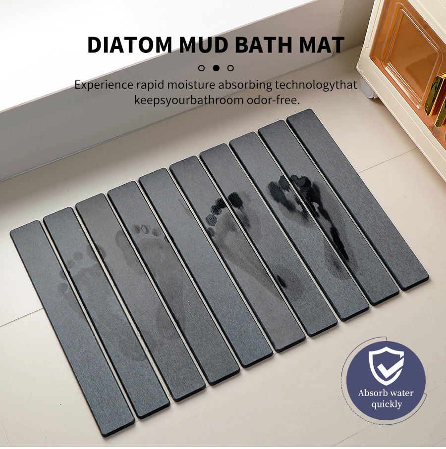 Bath Mat Diatomite Bath Mat Non-slip Quick-drying Mat Absorbent Mat