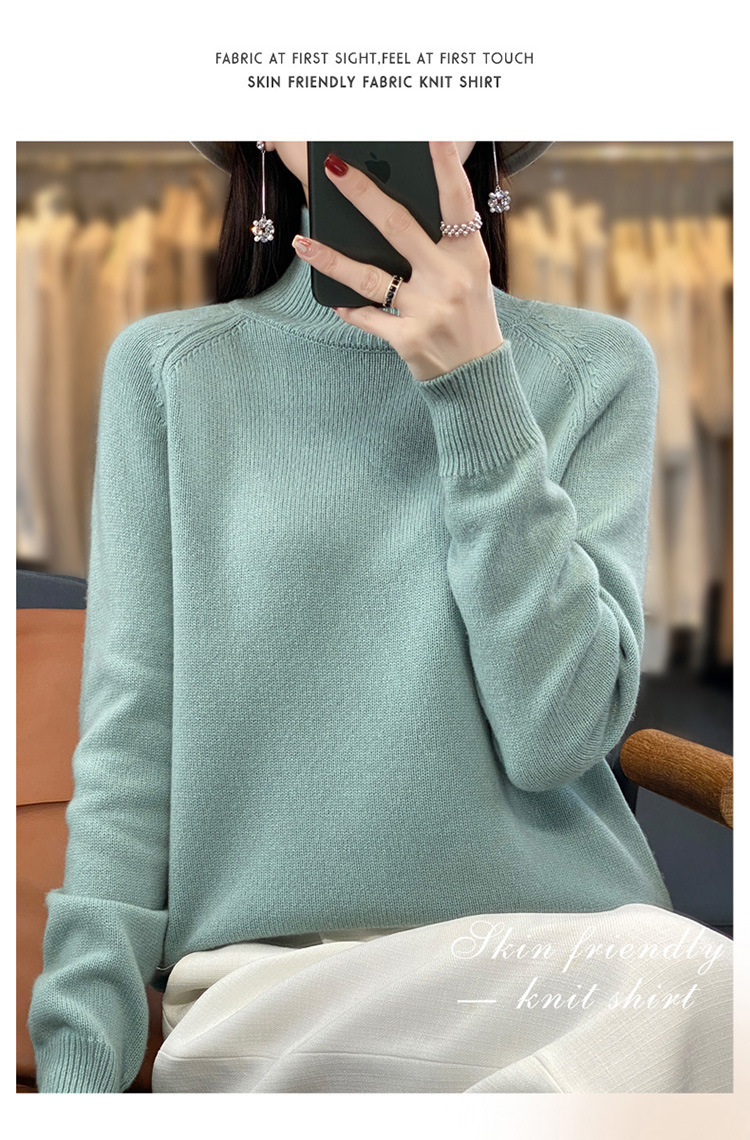 Solid Color Pullover Knit Sweater for Women Long Sleeve Loose Fit Viscose Soft Top