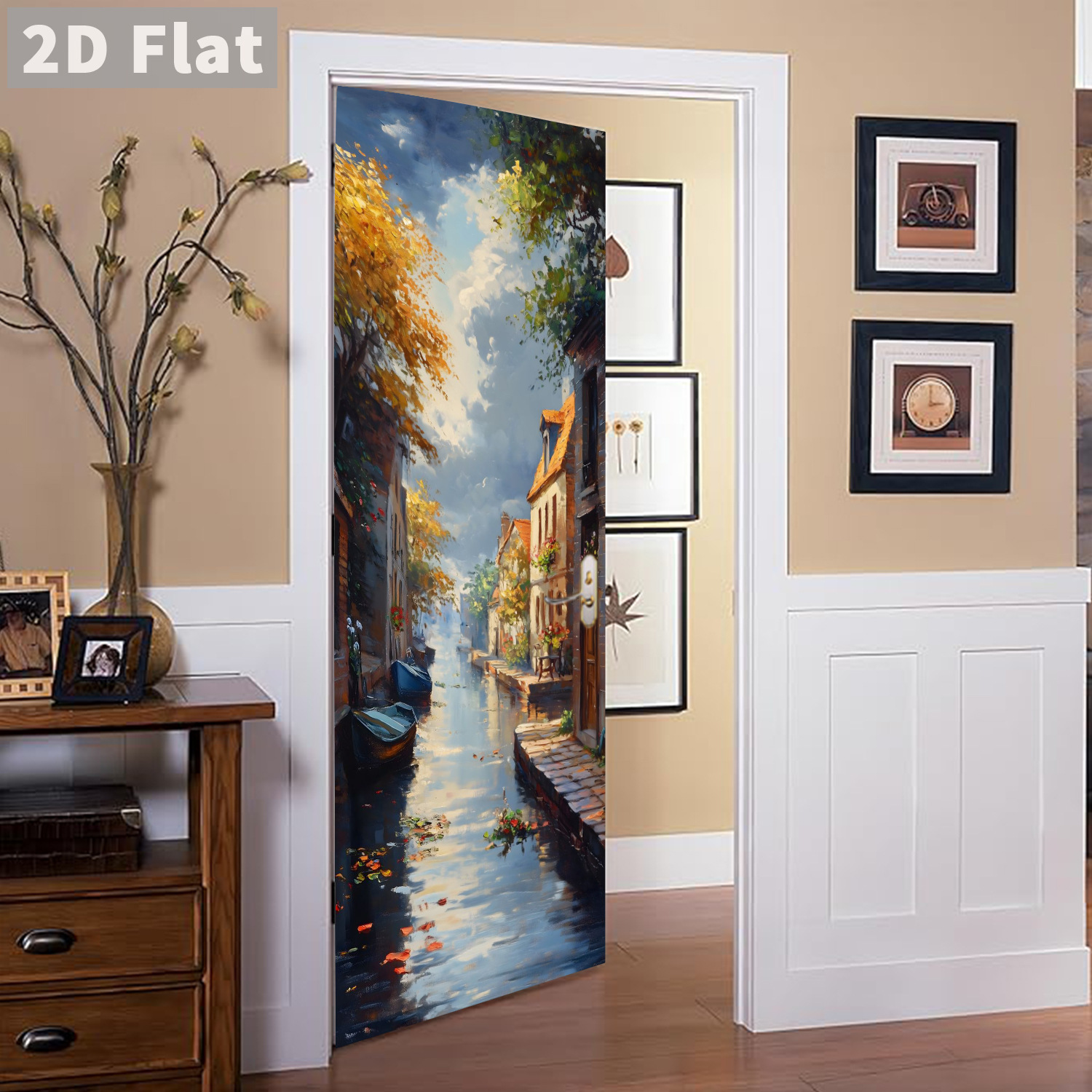Creative Wooden Door Refurbished Door Stickers Wall Stickers