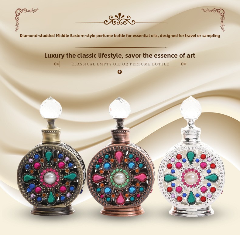 12ml metal empty essential oil perfume bottle glass split bottle