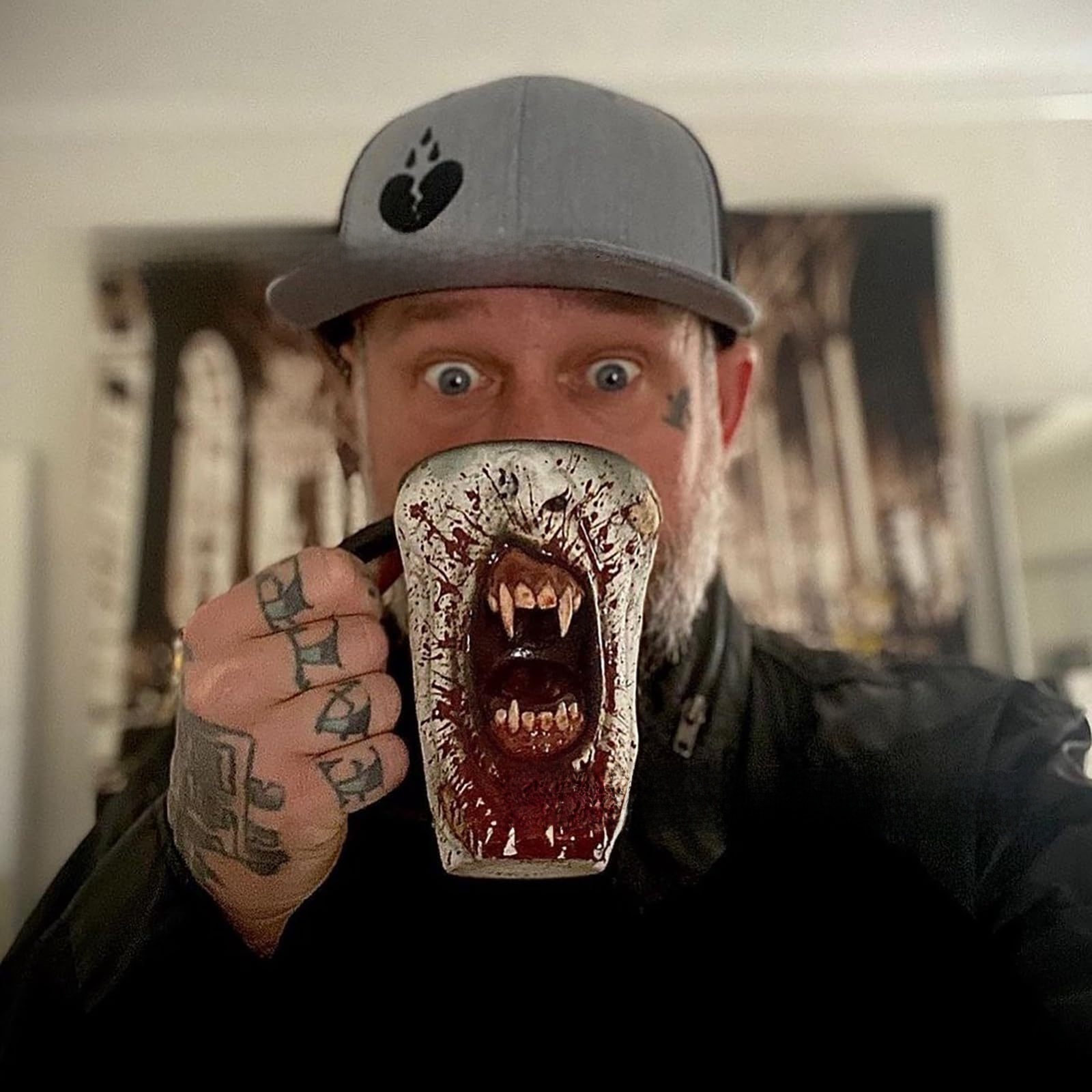 Halloween Horror Handmade Gothic Vampire Half Face Funny Mug